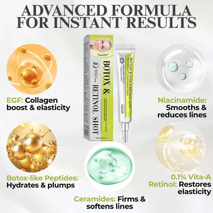 👏🌿Made and shipped from the USA 💫Tiworld® Botox & Vita-A Retinol Shot Wrinkle-Lift Tightening cream - Last Day Promotion 70% OFF