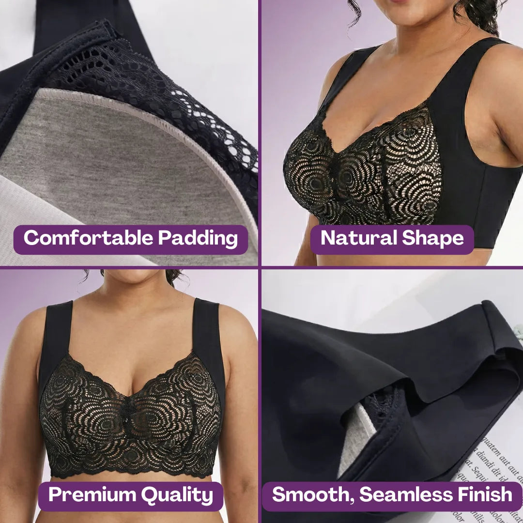 ❄️ Winter Sale – 2026 New Extra Lift Ultimate Stretch Full Figure Seamless Lace Cut-Out Bra ❄️ 🔥 Buy 2, Get 2 FREE! 💥 Special Price! 💥