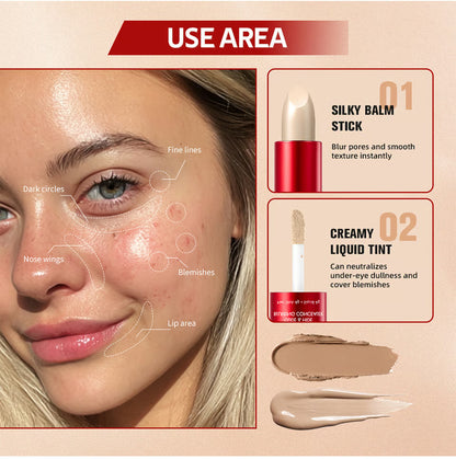 🎁🔥Blurring Concealer & Foundation 2-in-1 Stick - For Lightweight Flawless Makeup